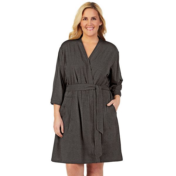 Plus Size Cuddl Duds Essentials Wrap Robe