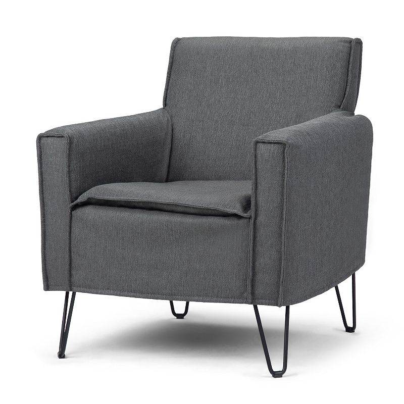 Simpli Home Warren Mid Century Modern Accent Chair, Grey