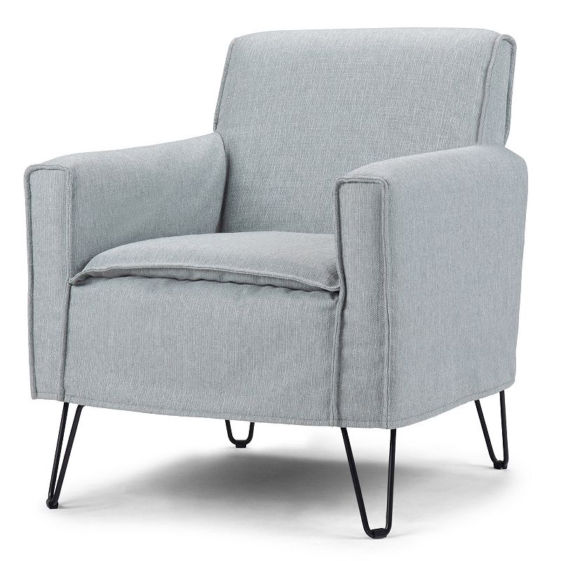Simpli Home Warren Mid Century Modern Accent Chair, Blue