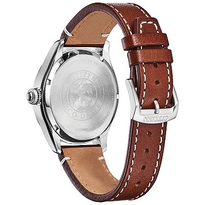ベルです Citizen Eco-Drive Men's Chandler Military Leather Watch - BM6838-17L