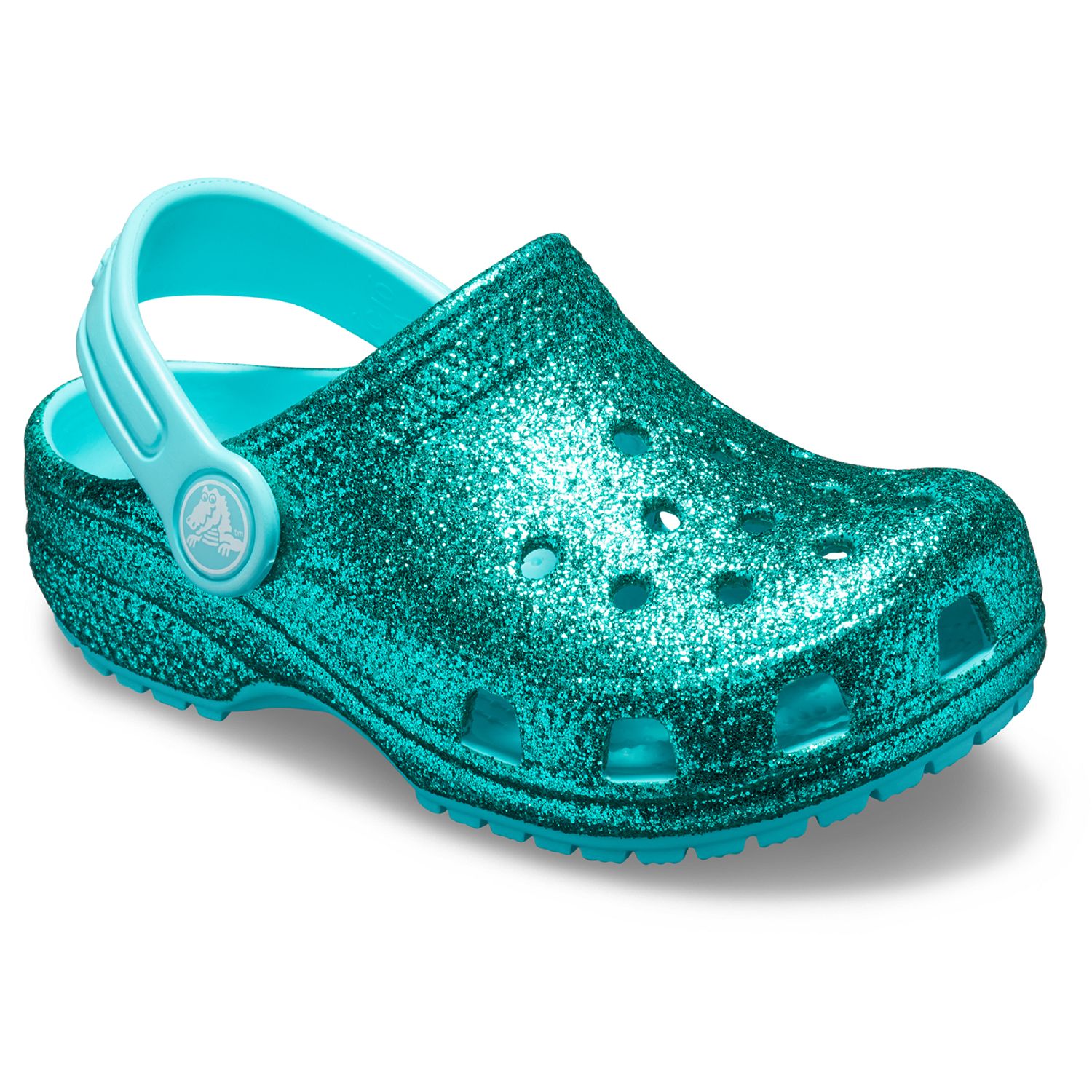 teal lined crocs