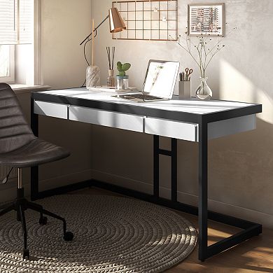 Simpli Home Erina Modern Industrial Writing Office Desk