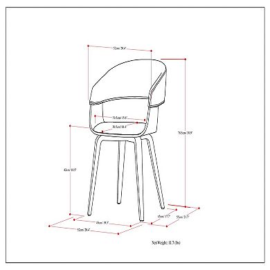 Simpli Home Lowell Mid Century Modern Bentwood Dining Chair