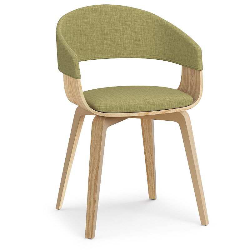 Simpli Home Lowell Mid Century Modern Bentwood Dining Chair, Green