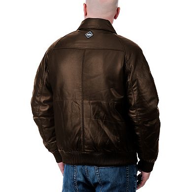 Big & Tall Franchise Club Leather Bomber Jacket