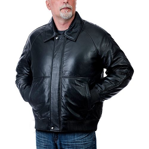 Big & Tall Franchise Club Leather Bomber Jacket