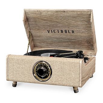 Victrola 4-in-1 Highland Bluetooth Record Player with 3-Speed Turntable & FM Radio