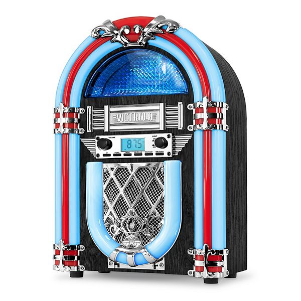 期間限定セール✰木製ジュークボックスショップBARレトロjukebox Victrola Nostalgic Wood Countertop Jukebox with Built-in Bluetooth