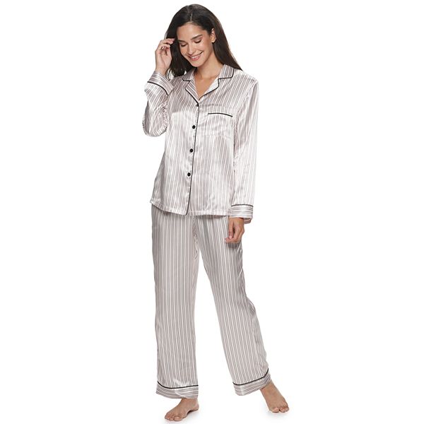 Women's Apt. 9® Satin Shirt & Pants Pajama Set