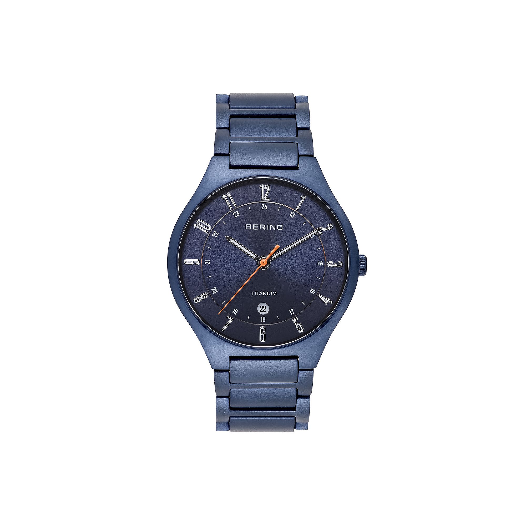 BERING Mens Titanium Watch - 11739-797, Size: Large, Blue