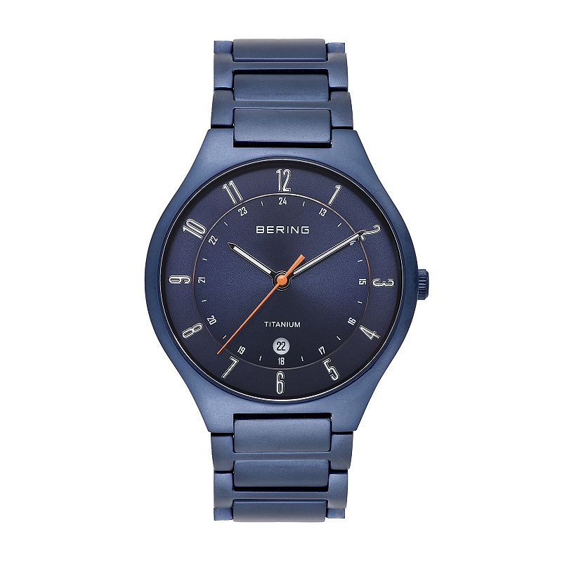 BERING Mens Titanium Watch - 11739-797, Size: Large, Blue