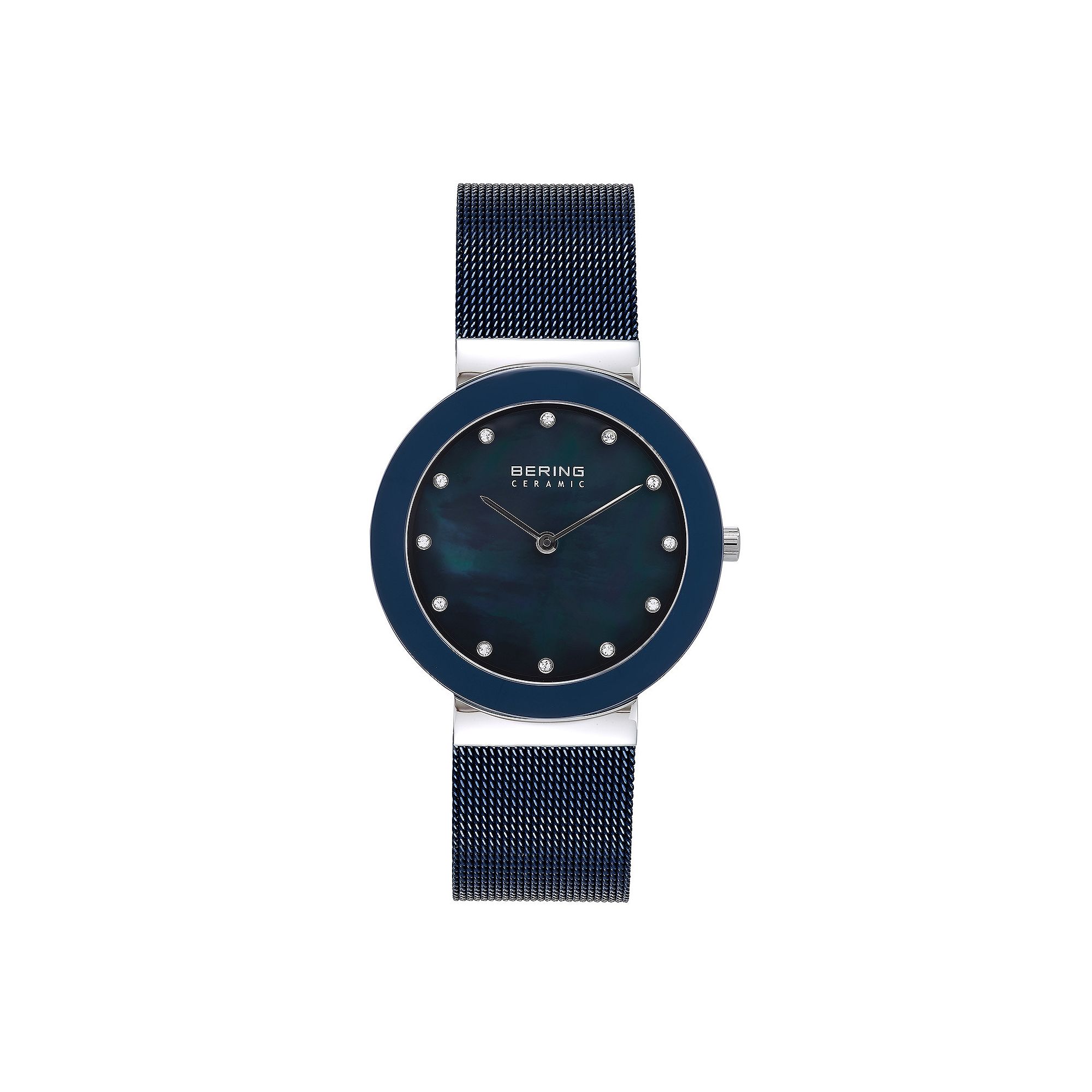 BERING Womens Crystal Accent Ceramic Watch - 11435-387, Size: Medium, Blue
