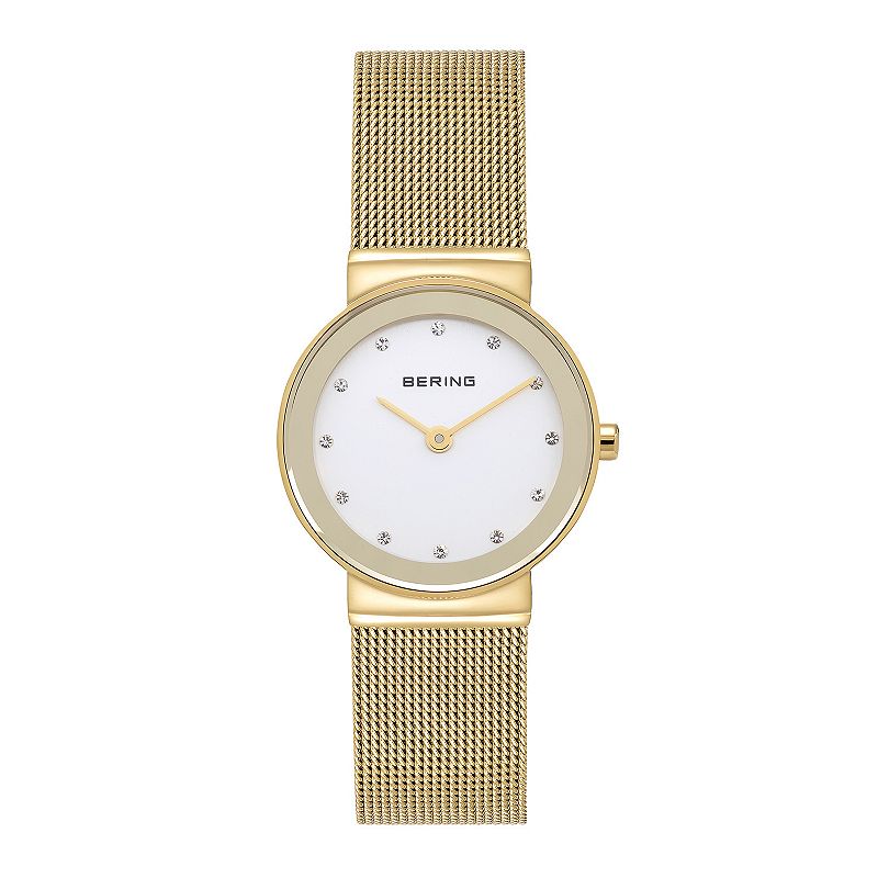 BERING Womens Classic Crystal Accent Stainless Steel Mesh Watch - 10126-33