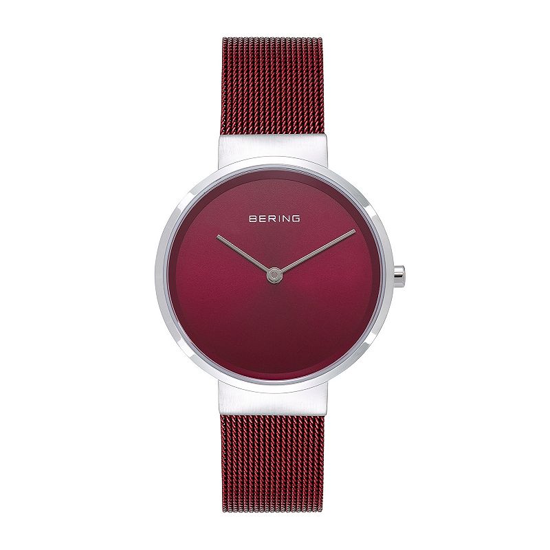 84886396 BERING Womens Classic Red Stainless Steel Mesh Wat sku 84886396