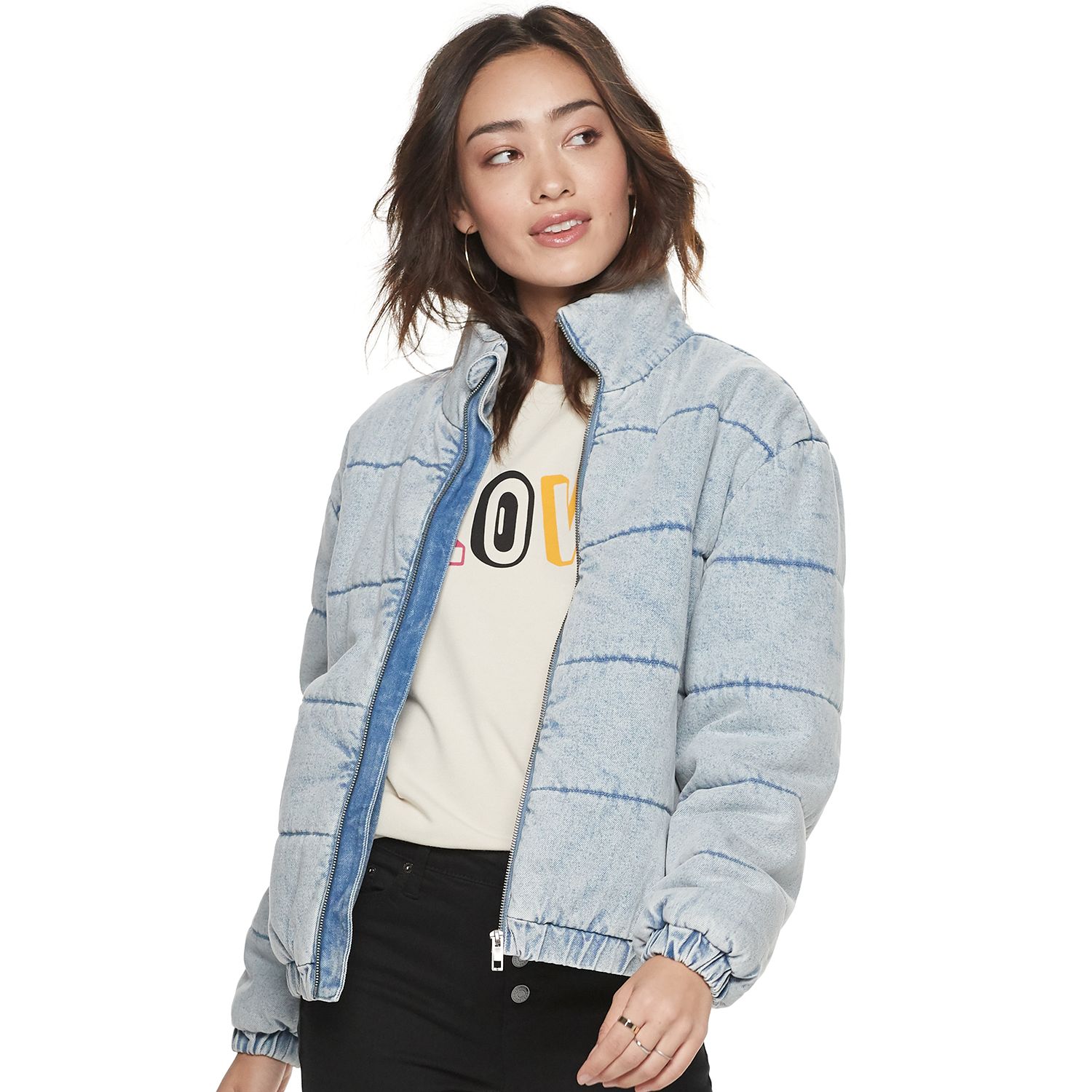 denim puffer jacket