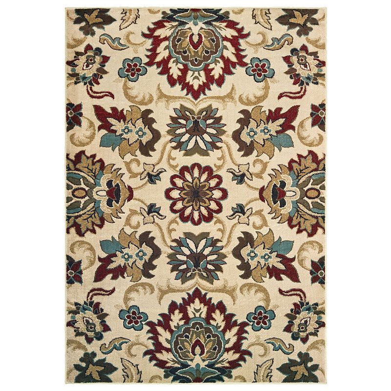 StyleHaven Laryann Floral Blooms Rug, White, 8X10 Ft