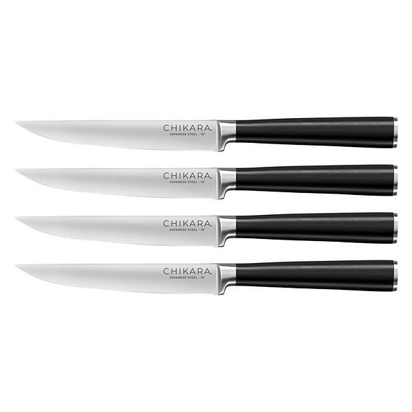 Ginsu Chikara Series 4 Piece High Carbon Stainless Steel Steak Knife Set