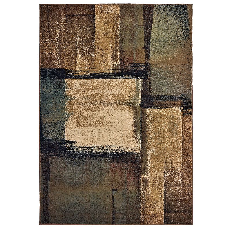 StyleHaven Laryann Distressed Blocks Rug, Brown, 5X7 Ft