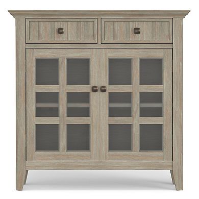 Simpli Home Acadian Rustic Entryway Hallway Storage Cabinet