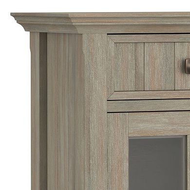 Simpli Home Acadian Rustic Entryway Hallway Storage Cabinet