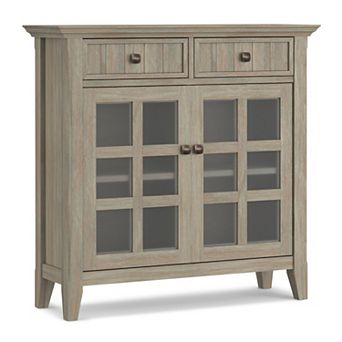 Simpli Home Acadian Rustic Entryway Hallway Storage Cabinet
