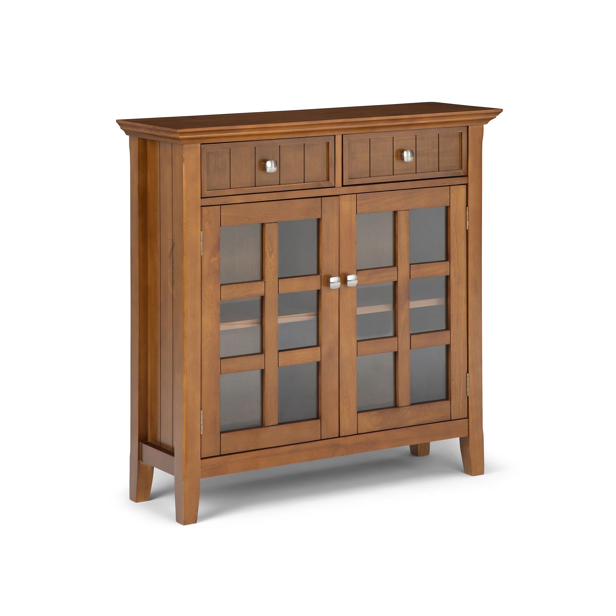 Simpli Home Acadian Rustic Entryway Hallway Storage Cabinet, Light Golden B