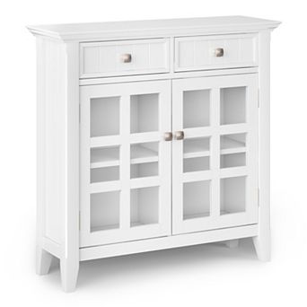 Simpli Home Acadian Rustic Entryway Hallway Storage Cabinet
