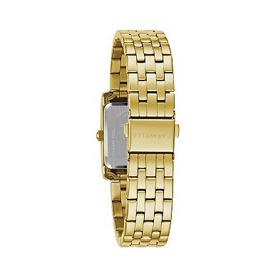 Caravelle by Bulova Women's Black Crystal Accent Gold-Tone Watch - 44L253