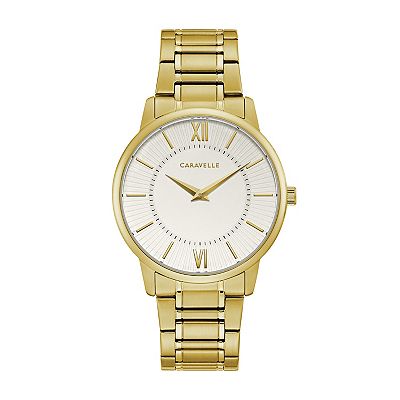 Caravelle by bulova men's gold tone watch best sale