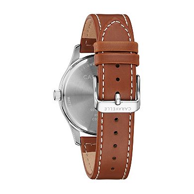 Caravelle by Bulova Men's Brown Leather Strap Watch - 43C122