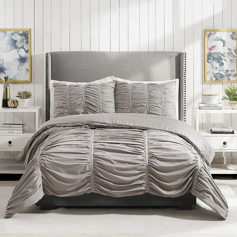 Modern Heirloom Emily Textured Comforter Set, Grey, Twin