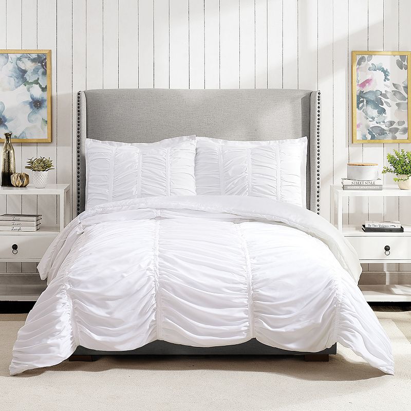 Modern Heirloom Emily Textured Comforter Set, White, King