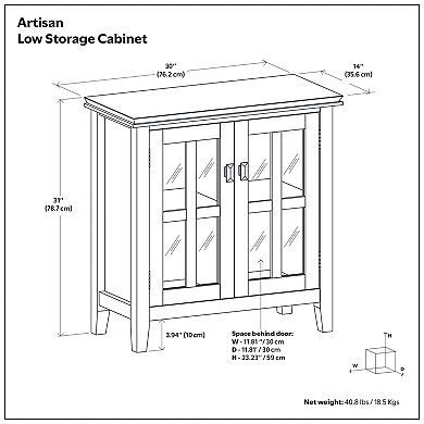 Simpli Home Artisan Contemporary Low Storage Cabinet