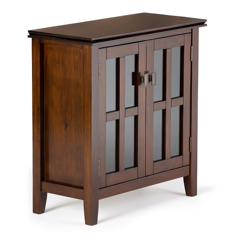 Simpli Home Artisan Contemporary Low Storage Cabinet, Brown
