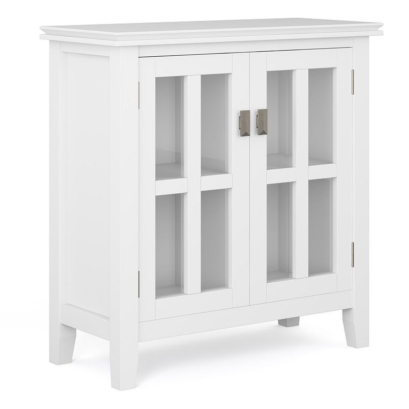 Simpli Home Artisan Contemporary Low Storage Cabinet, White