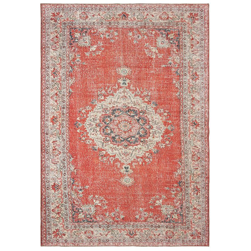 StyleHaven Season Faded Medallion Rug, Red, 5X7.5 Ft