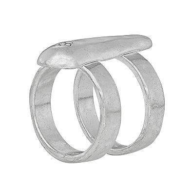 Women's Bella Uno Worn Silver Teardrop Ring