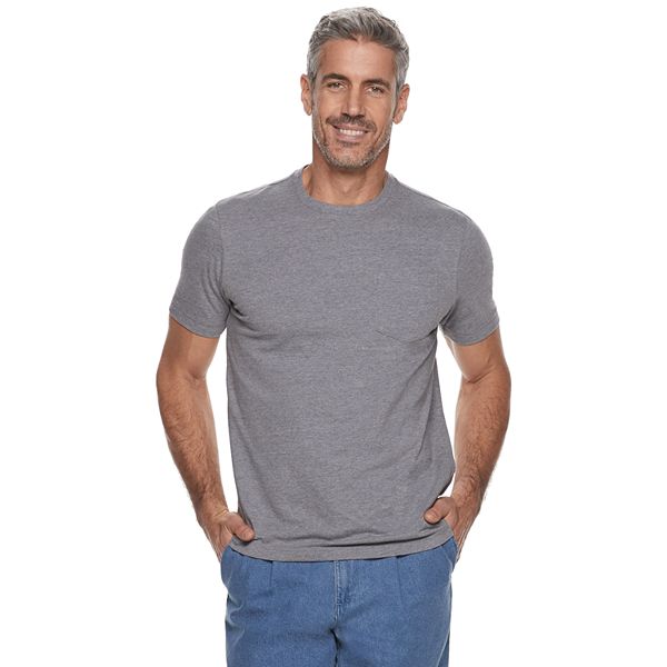 Men s Croft Barrow Easy Care Crewneck Pocket Tee in Regular and Slim Fit