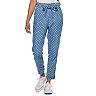 Juniors' Almost Famous Chambray Paperbag Waist Pants