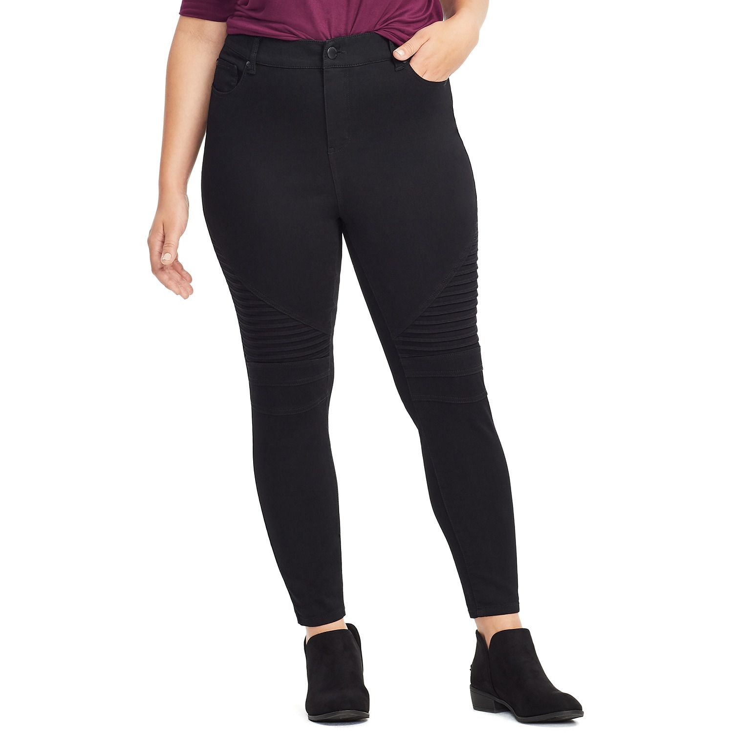 plus size moto pants