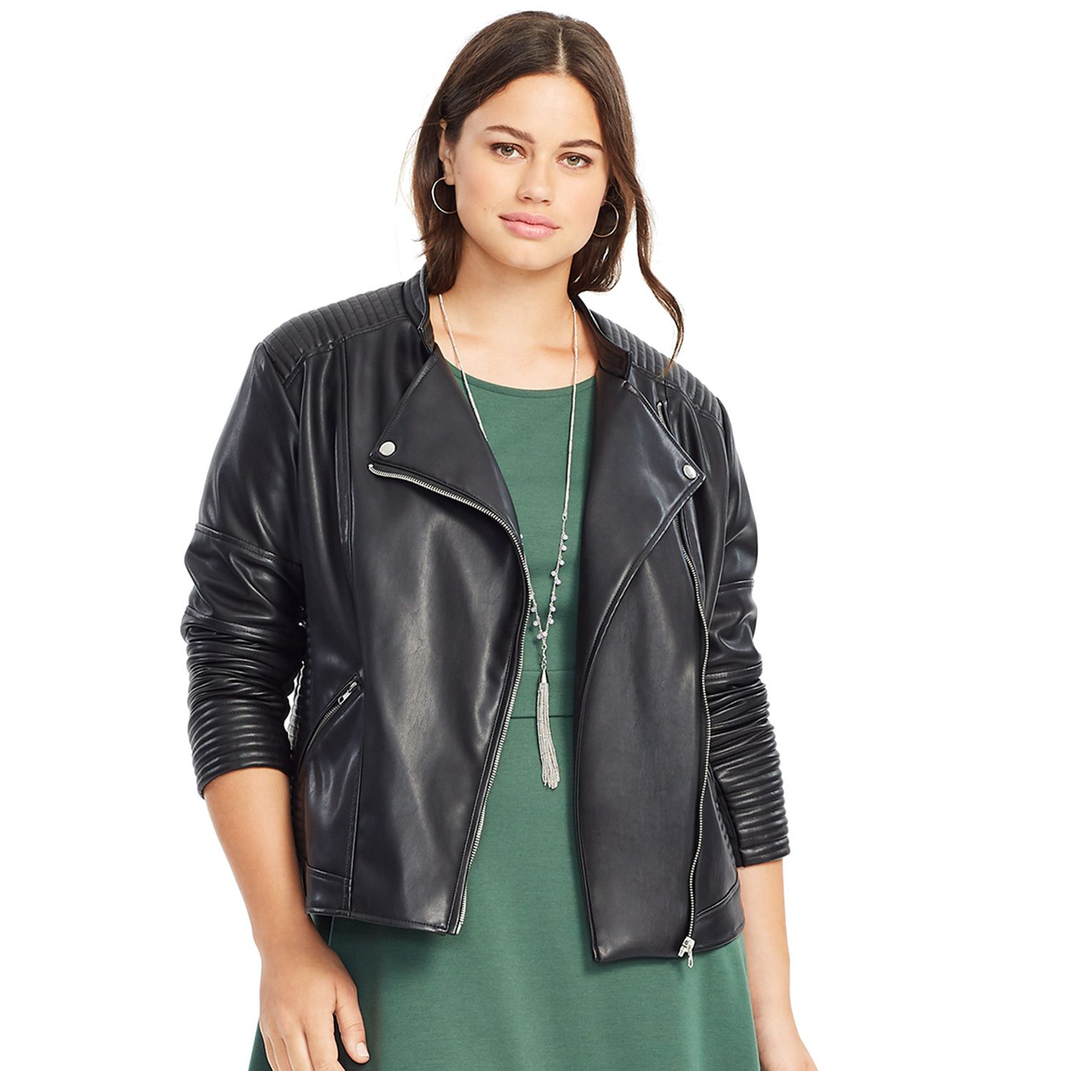 kohls plus size leather jacket