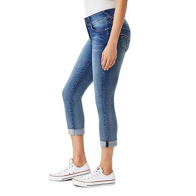 WallFlower Women's Luscious Curvy Ankle Jeans - Mid-Rise Skinny, Insta Stretch Denim, 27" Inseam (Standard & Plus Sizes)