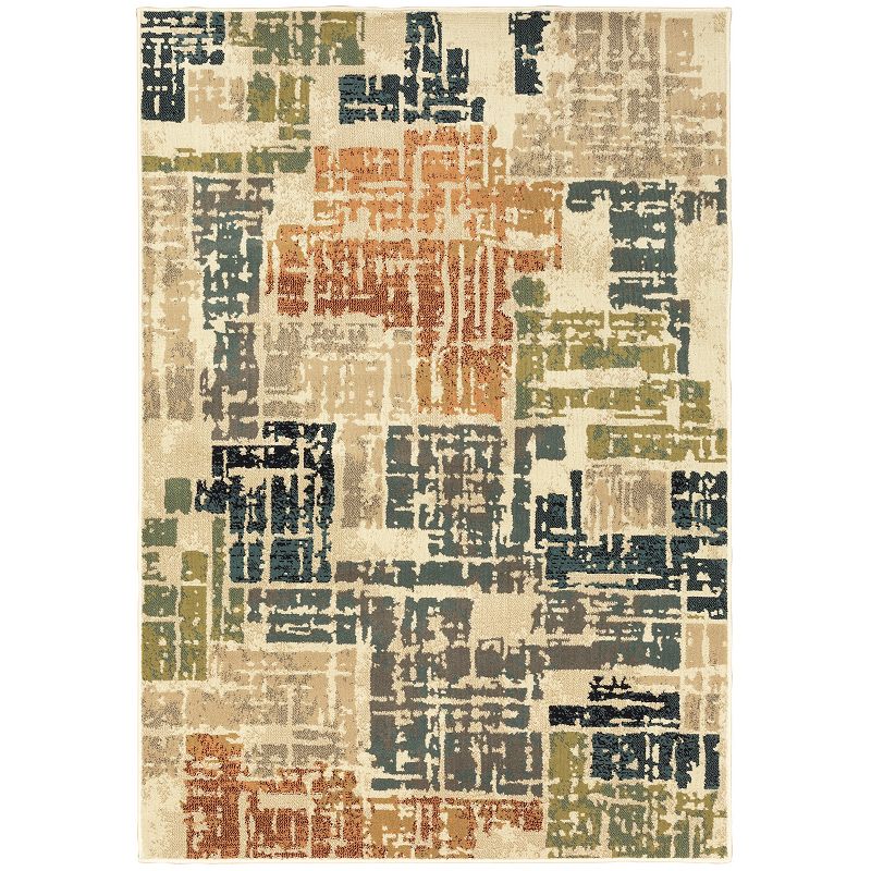 StyleHaven Easton Distressed Patchwork Rug, Orange, 5X7 Ft