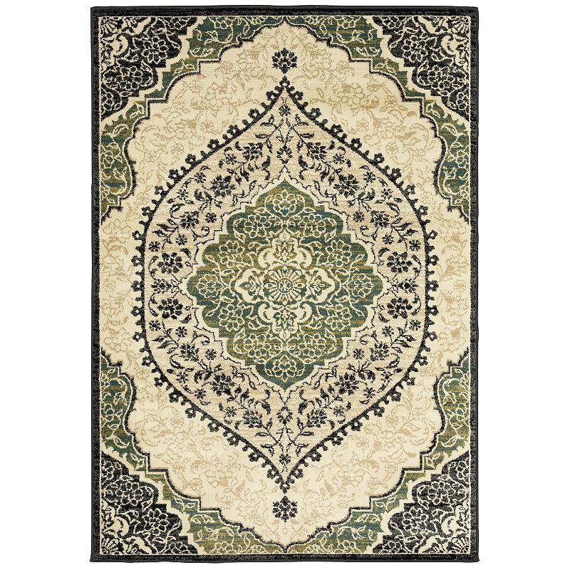 StyleHaven Easton Overscale Medallion Rug, White, 8X10 Ft