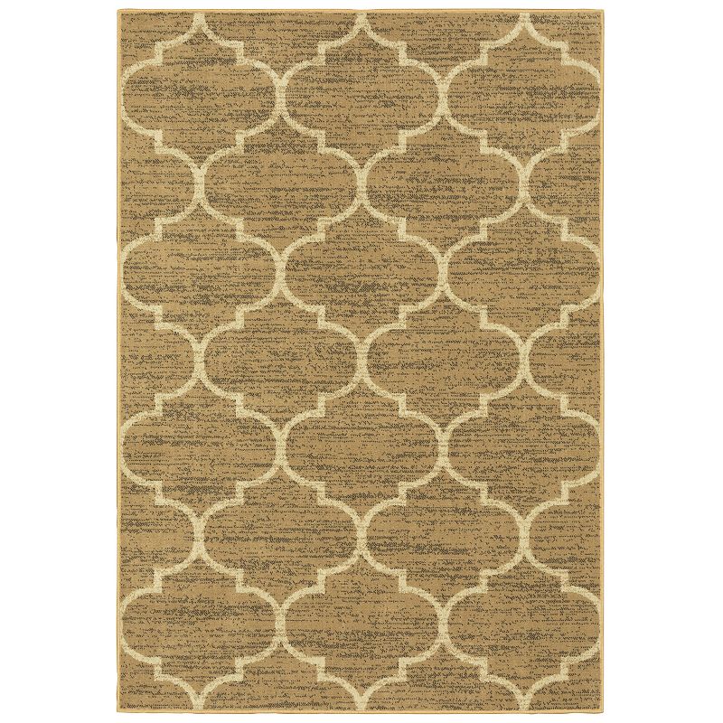 StyleHaven Easton Quatrefoil Lattice Rug, Beig/Green, 5X7 Ft