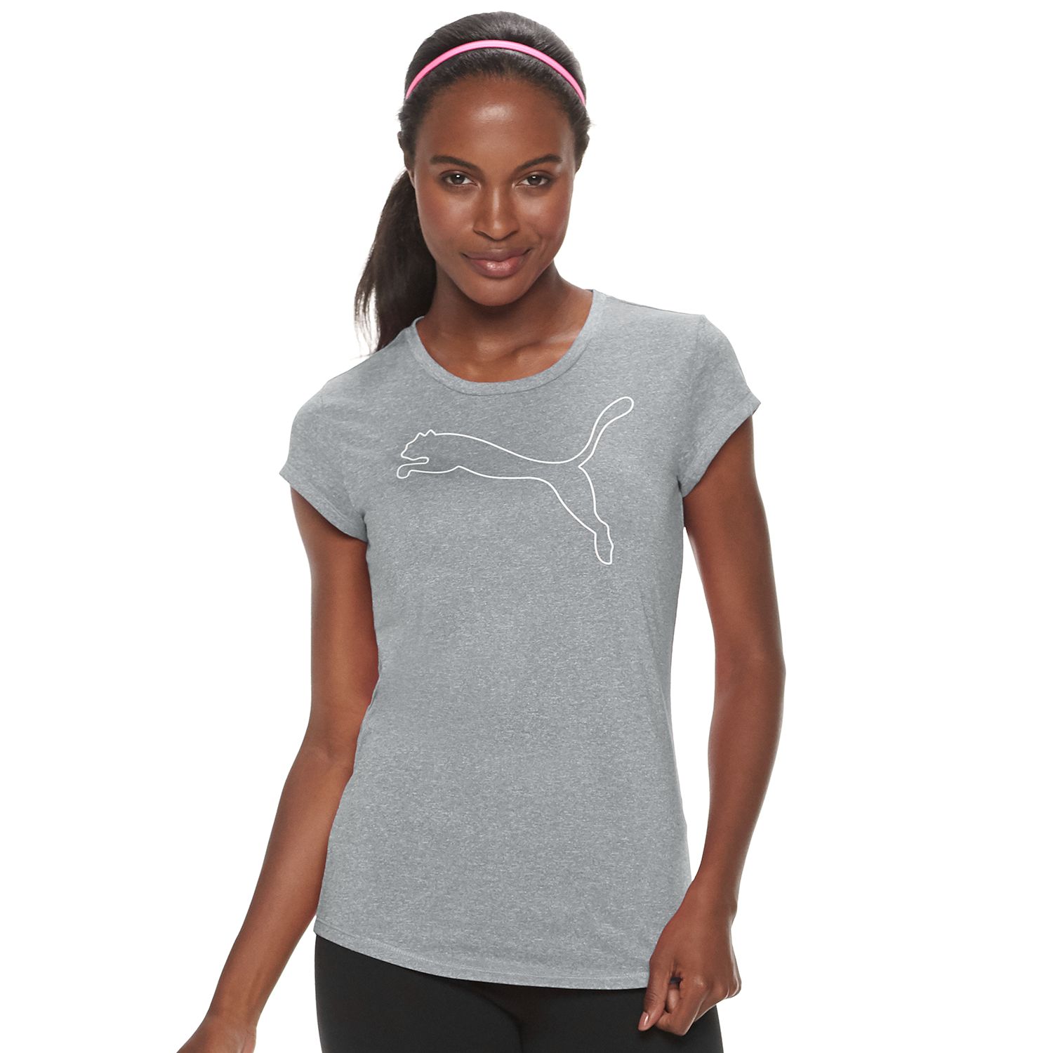 puma active logo heather tee