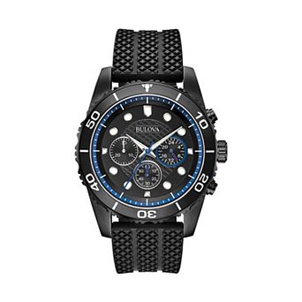 Bulova Men's Chronograph Sport Black Silicone Strap Watch - 98A211