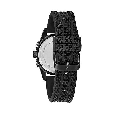 Bulova Men's Chronograph Sport Black Silicone Strap Watch - 98A211