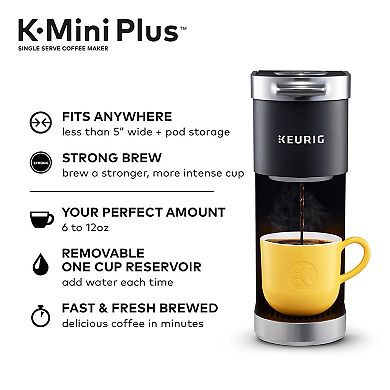 Keurig Bundle - K-Mini Plus Single-Serve K-Cup Pod Coffee Maker & Starbucks Breakfast Blend Keurig K-Cup Pods 16-pk.
