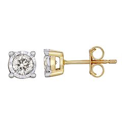 Brilliance Fine Jewelry 0.25 Carat T.W. Diamond Stud Earring in 14K White  Gold, (I-J, I2-I3) 